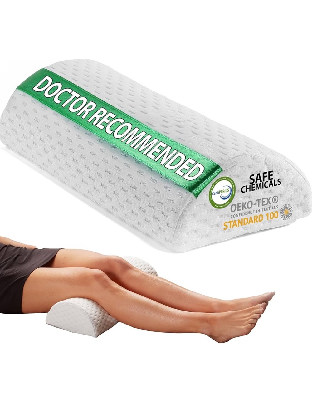 Memory Foam Knee Pillow / White